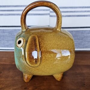 Artistic Ceramic Dog Mug - Brown and Green